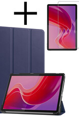 NoXx Hoesje Geschikt voor Lenovo Tab M11 Hoesje Case Hard Cover Hoes Book Case Met Screenprotector - Donkerblauw