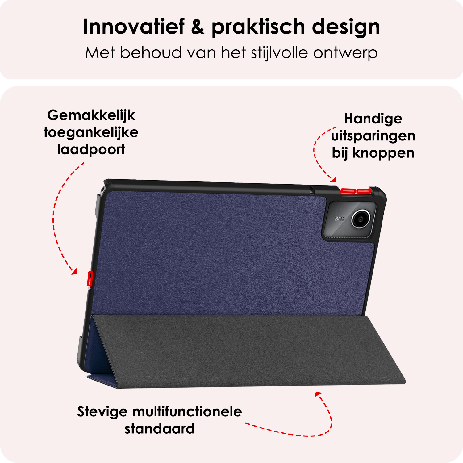 NoXx Hoesje Geschikt voor Lenovo Tab M11 Hoesje Case Hard Cover Hoes Book Case Met Screenprotector - Donkerblauw