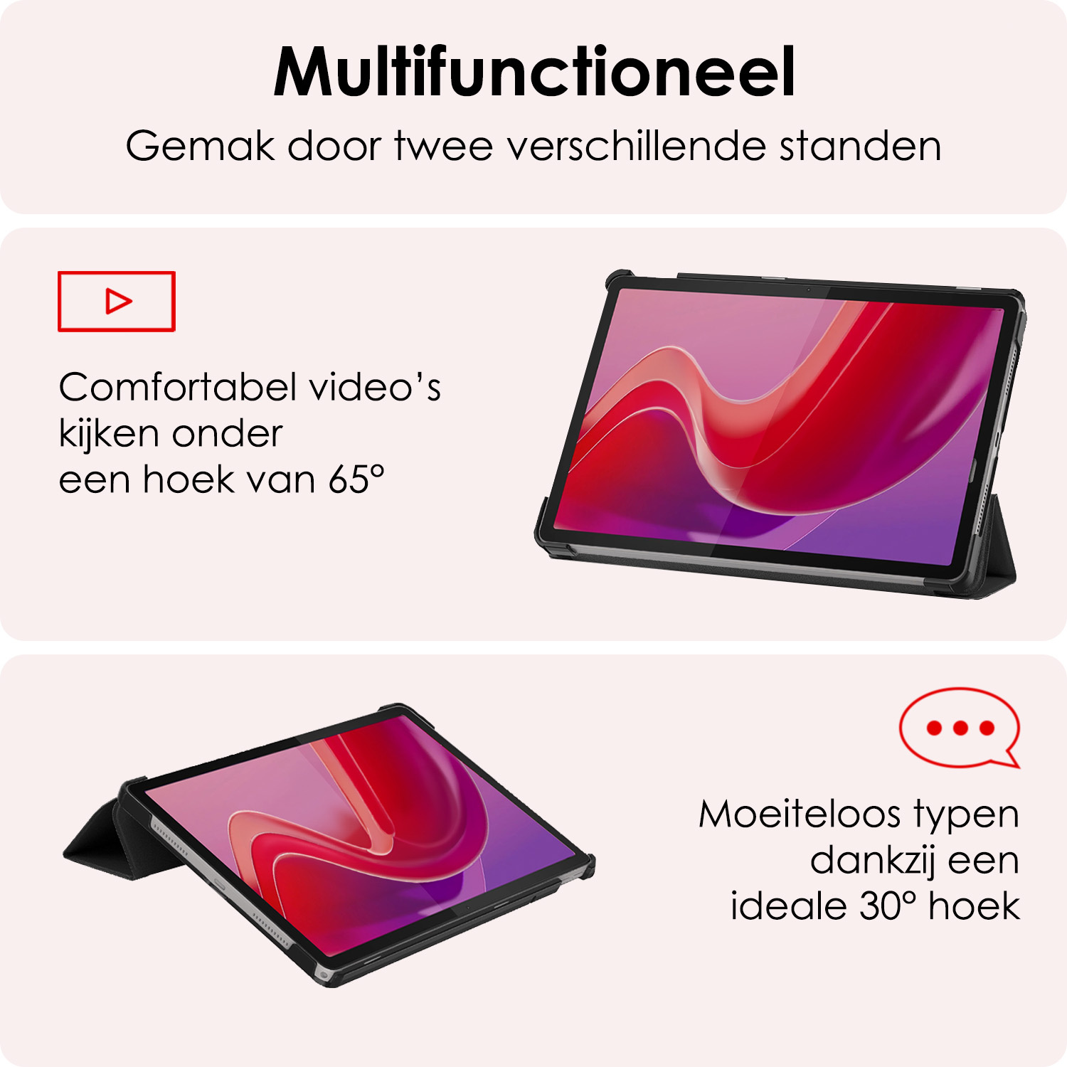 NoXx Hoesje Geschikt voor Lenovo Tab M11 Hoesje Case Hard Cover Hoes Book Case - Zwart