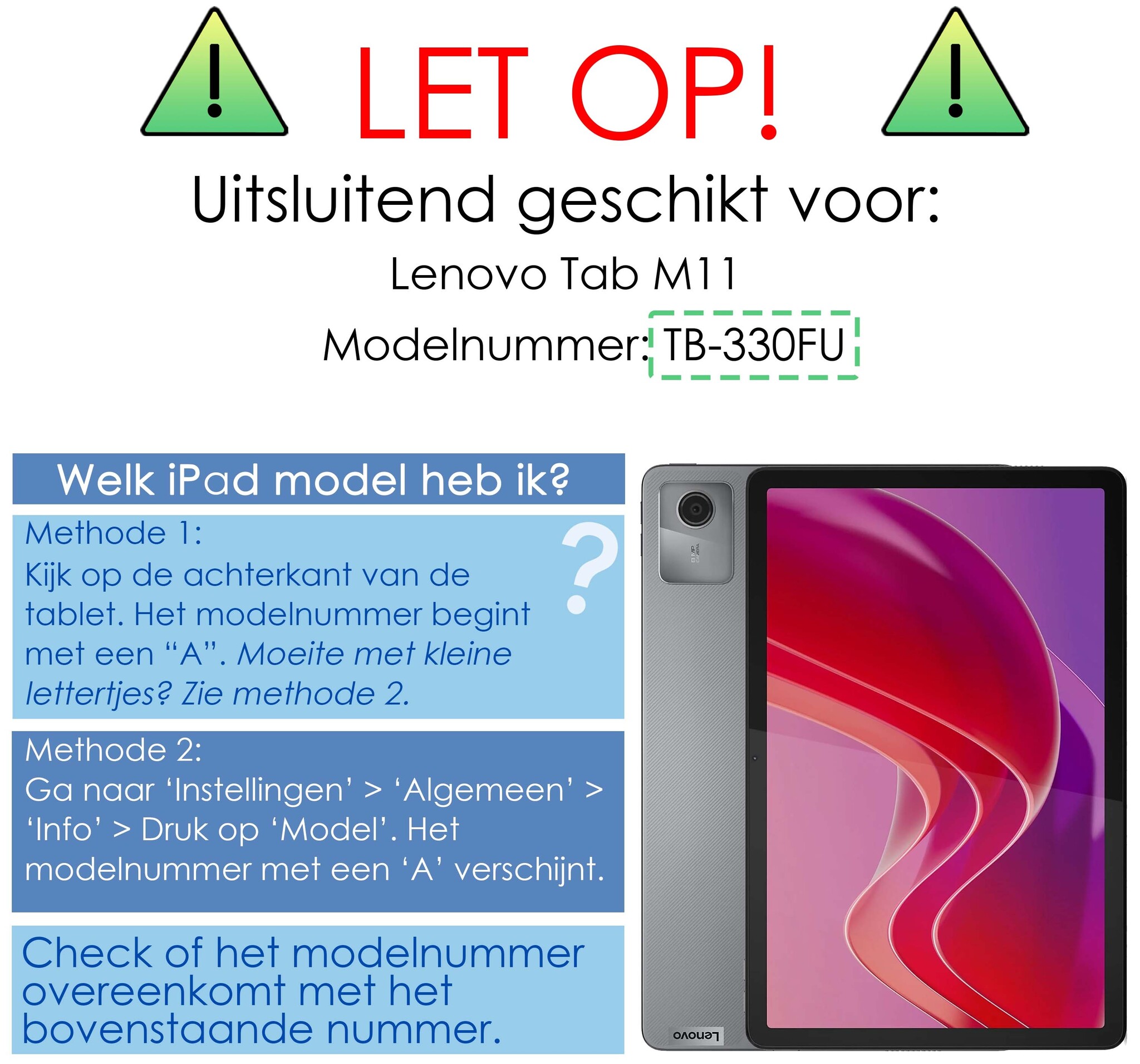 NoXx Hoesje Geschikt voor Lenovo Tab M11 Hoesje Case Hard Cover Hoes Book Case - Rood