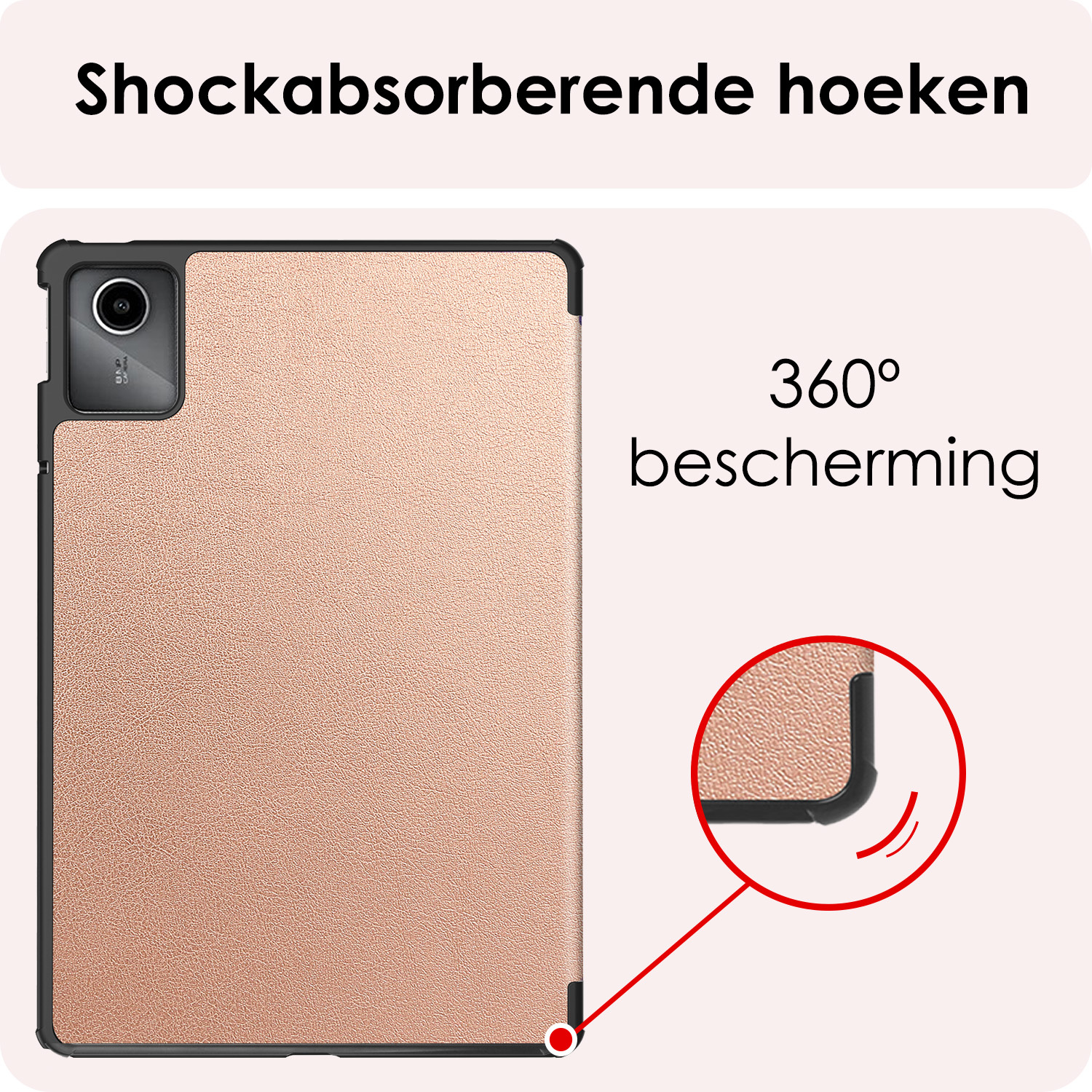 NoXx Hoesje Geschikt voor Lenovo Tab M11 Hoesje Case Hard Cover Hoes Book Case - Rosé goud