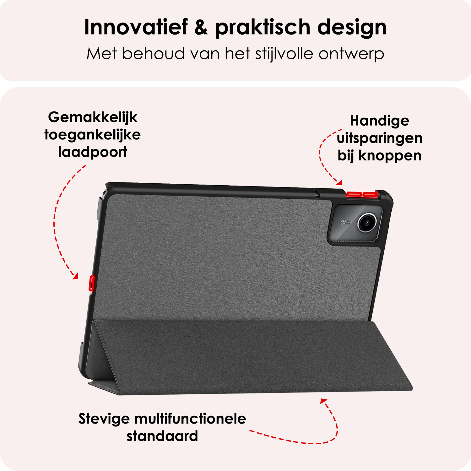 NoXx Hoesje Geschikt voor Lenovo Tab M11 Hoesje Case Hard Cover Hoes Book Case - Grijs