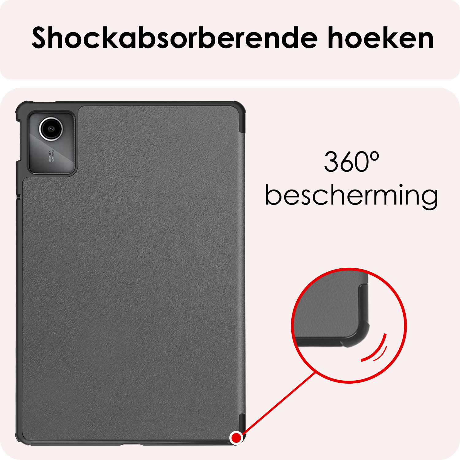 NoXx Hoesje Geschikt voor Lenovo Tab M11 Hoesje Case Hard Cover Hoes Book Case - Grijs