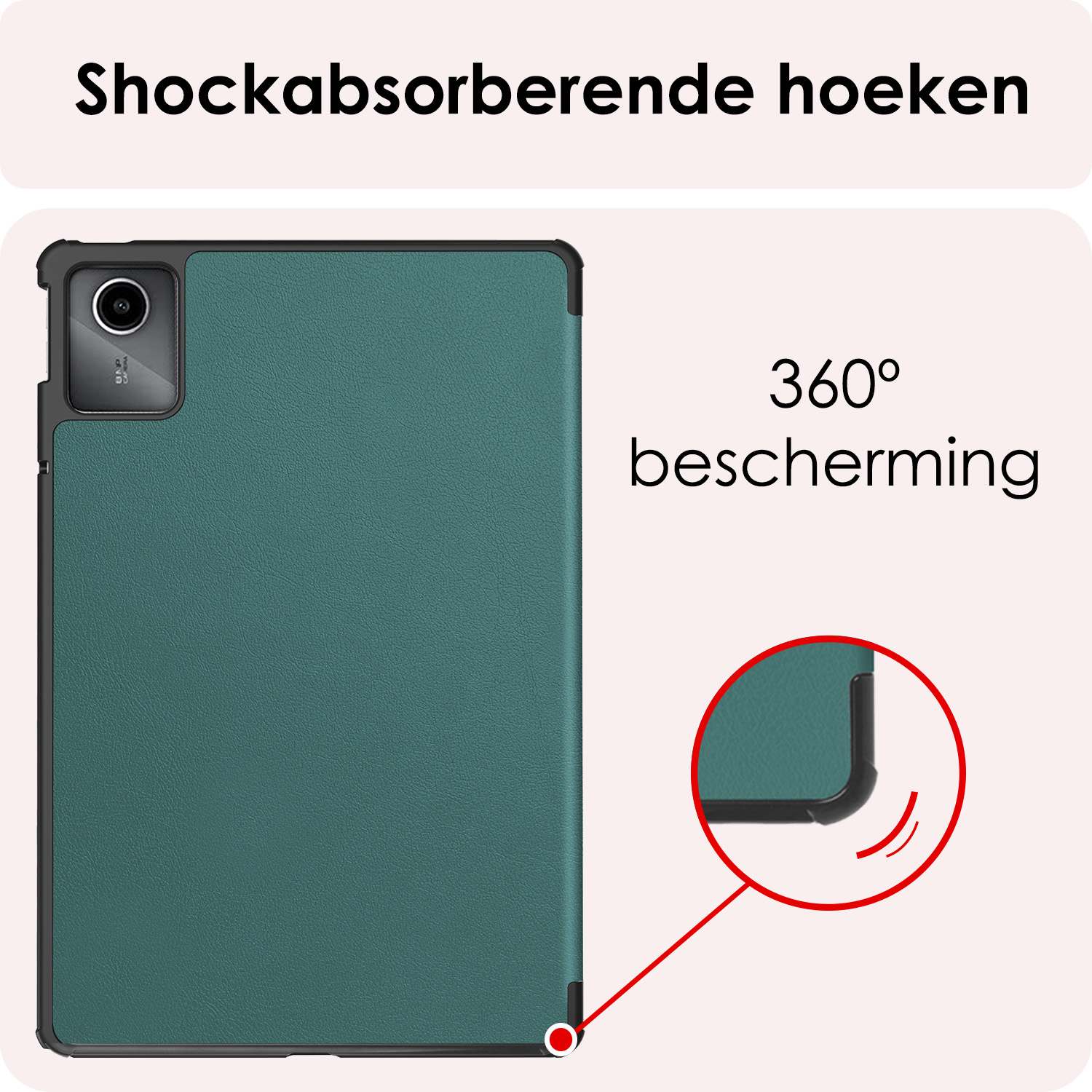 NoXx Hoesje Geschikt voor Lenovo Tab M11 Hoesje Case Hard Cover Hoes Book Case - Donkergroen