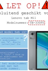 BASEY. Hoesje Geschikt voor Lenovo Tab M11 Hoes Case Tablet Hoesje Tri-fold Met Screenprotector - Hoes Geschikt voor Lenovo Tab M11 (11 inch) Hoesje Hard Cover Bookcase Hoes - Zwart