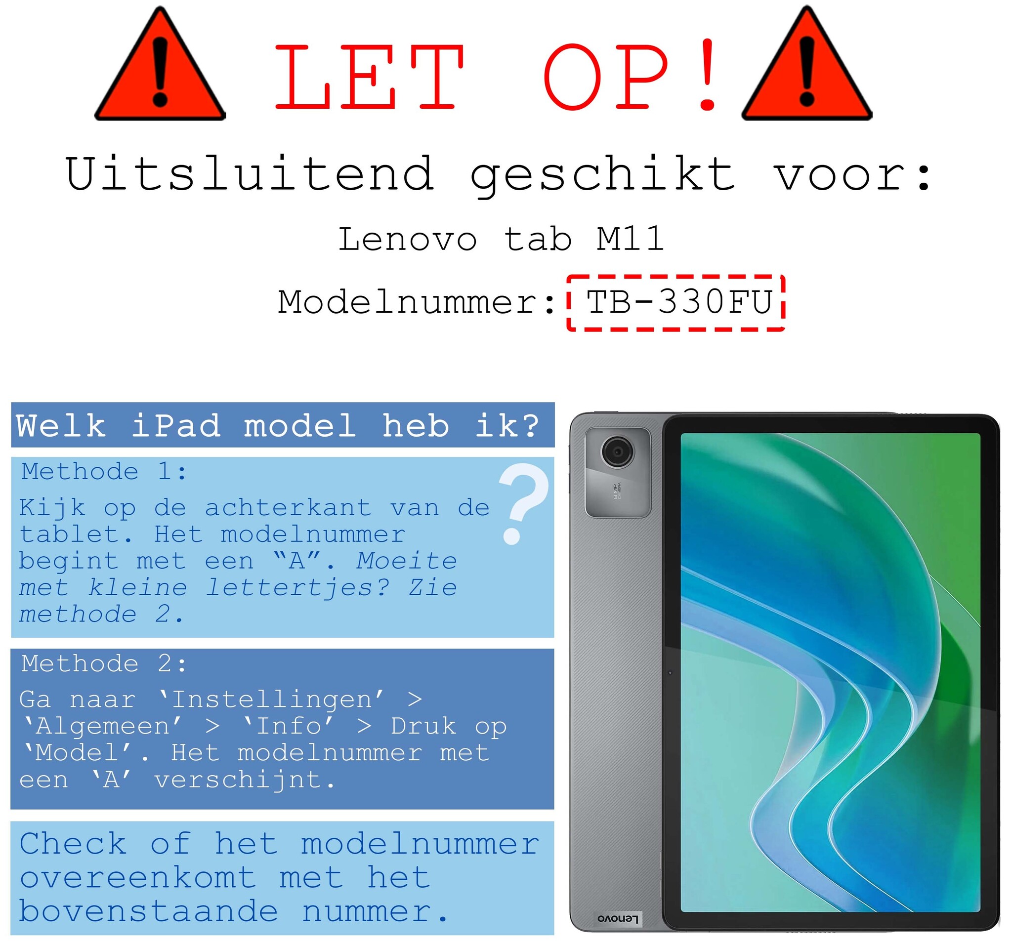 BASEY. Hoesje Geschikt voor Lenovo Tab M11 Hoes Case Tablet Hoesje Tri-fold Met Screenprotector - Hoes Geschikt voor Lenovo Tab M11 (11 inch) Hoesje Hard Cover Bookcase Hoes - Zwart