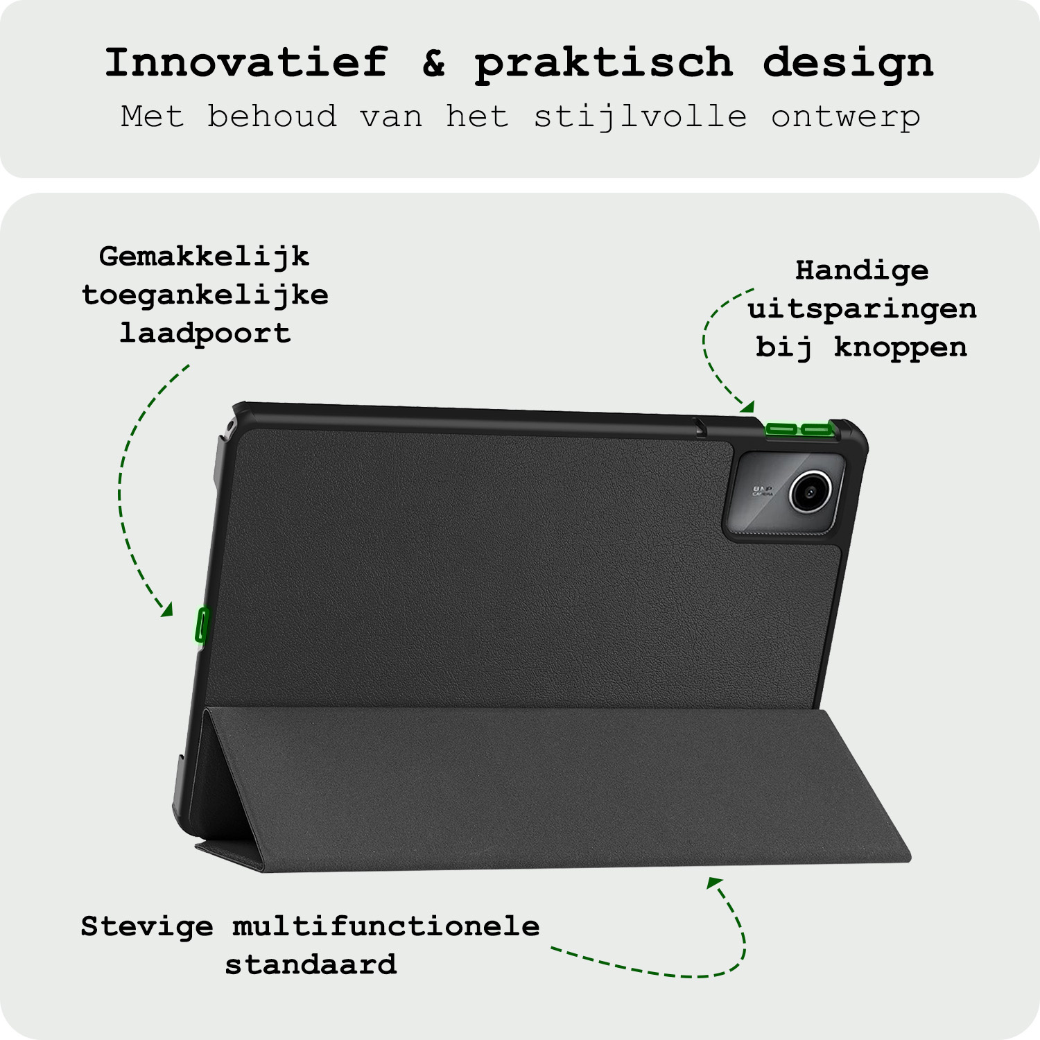 BASEY. Hoesje Geschikt voor Lenovo Tab M11 Hoes Case Tablet Hoesje Tri-fold Met Screenprotector - Hoes Geschikt voor Lenovo Tab M11 (11 inch) Hoesje Hard Cover Bookcase Hoes - Zwart