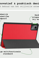 BASEY. Hoesje Geschikt voor Lenovo Tab M11 Hoes Case Tablet Hoesje Tri-fold Met Screenprotector - Hoes Geschikt voor Lenovo Tab M11 (11 inch) Hoesje Hard Cover Bookcase Hoes - Rood