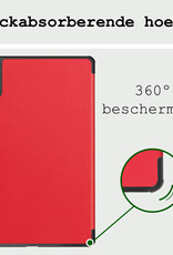 BASEY. Hoesje Geschikt voor Lenovo Tab M11 Hoes Case Tablet Hoesje Tri-fold Met Screenprotector - Hoes Geschikt voor Lenovo Tab M11 (11 inch) Hoesje Hard Cover Bookcase Hoes - Rood