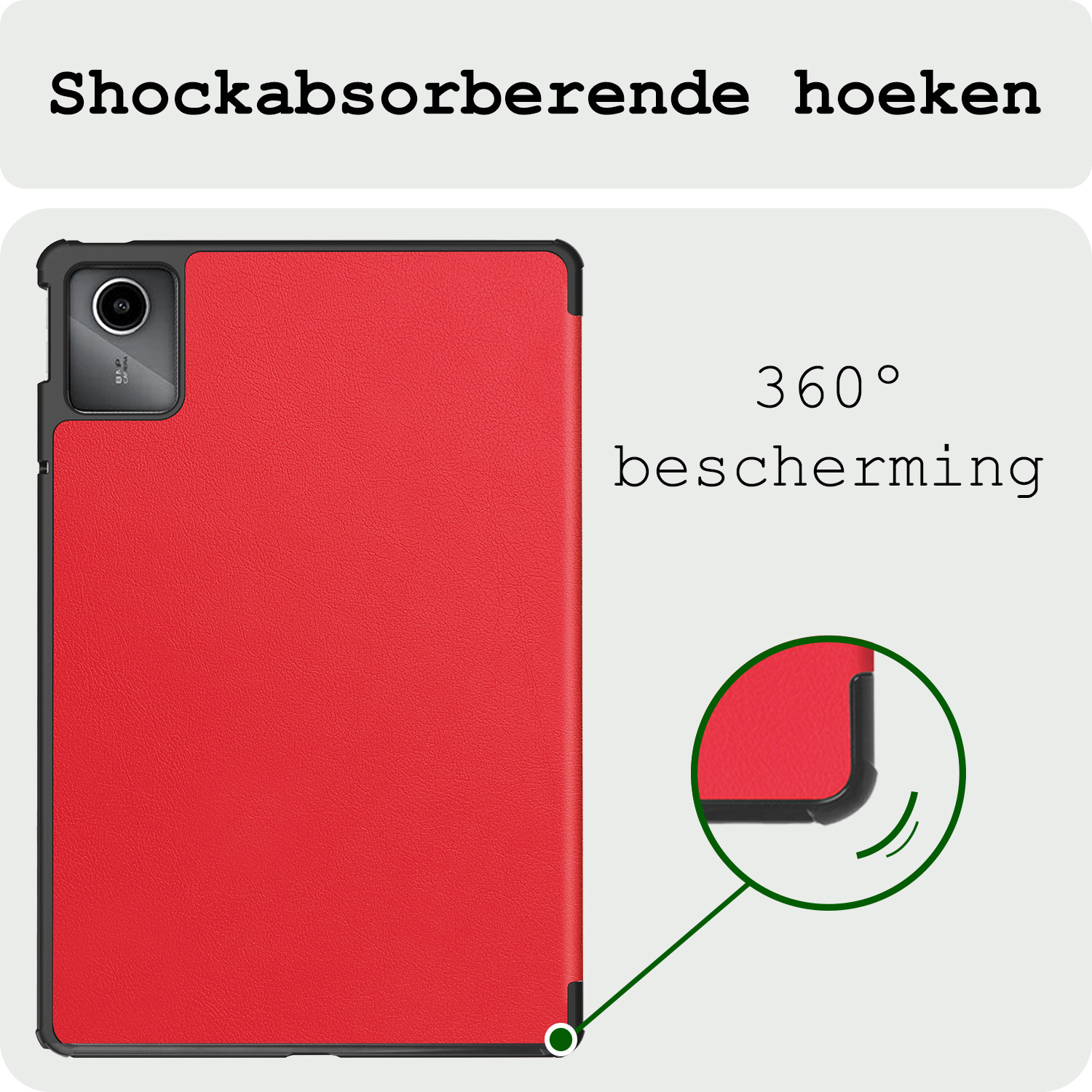 BASEY. Hoesje Geschikt voor Lenovo Tab M11 Hoes Case Tablet Hoesje Tri-fold Met Screenprotector - Hoes Geschikt voor Lenovo Tab M11 (11 inch) Hoesje Hard Cover Bookcase Hoes - Rood