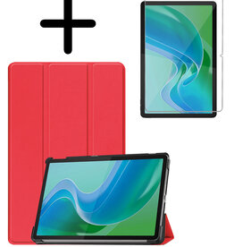 BASEY. BASEY. Lenovo Tab M11 Hoesje Met Screenprotector - Rood