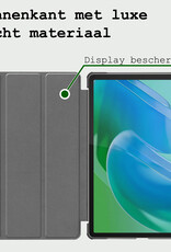 BASEY. Hoesje Geschikt voor Lenovo Tab M11 Hoes Case Tablet Hoesje Tri-fold Met Screenprotector - Hoes Geschikt voor Lenovo Tab M11 (11 inch) Hoesje Hard Cover Bookcase Hoes - Rosé goud