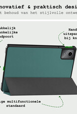 BASEY. Hoesje Geschikt voor Lenovo Tab M11 Hoes Case Tablet Hoesje Tri-fold Met Screenprotector - Hoes Geschikt voor Lenovo Tab M11 (11 inch) Hoesje Hard Cover Bookcase Hoes - Donkergroen