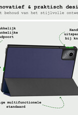 BASEY. Hoesje Geschikt voor Lenovo Tab M11 Hoes Case Tablet Hoesje Tri-fold Met Screenprotector - Hoes Geschikt voor Lenovo Tab M11 (11 inch) Hoesje Hard Cover Bookcase Hoes - Donkerblauw