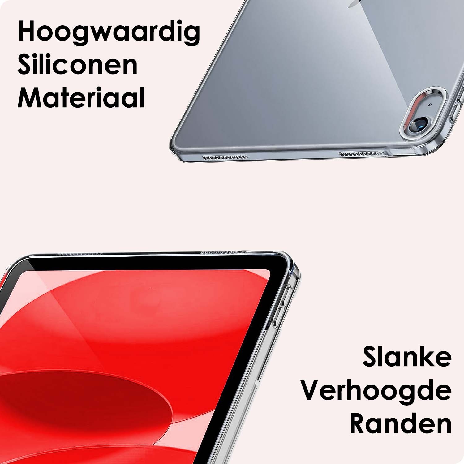 NoXx Hoesje Geschikt voor iPad 2022 Shockproof Siliconen Case - Shockbestendige Tablet Hoes Geschikt voor iPad 10 - Transparant