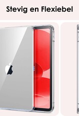 NoXx Hoesje Geschikt voor iPad 2022 Shockproof Siliconen Case Met Screenprotector - Shockbestendige Tablet Hoes Geschikt voor iPad 10 - Transparant