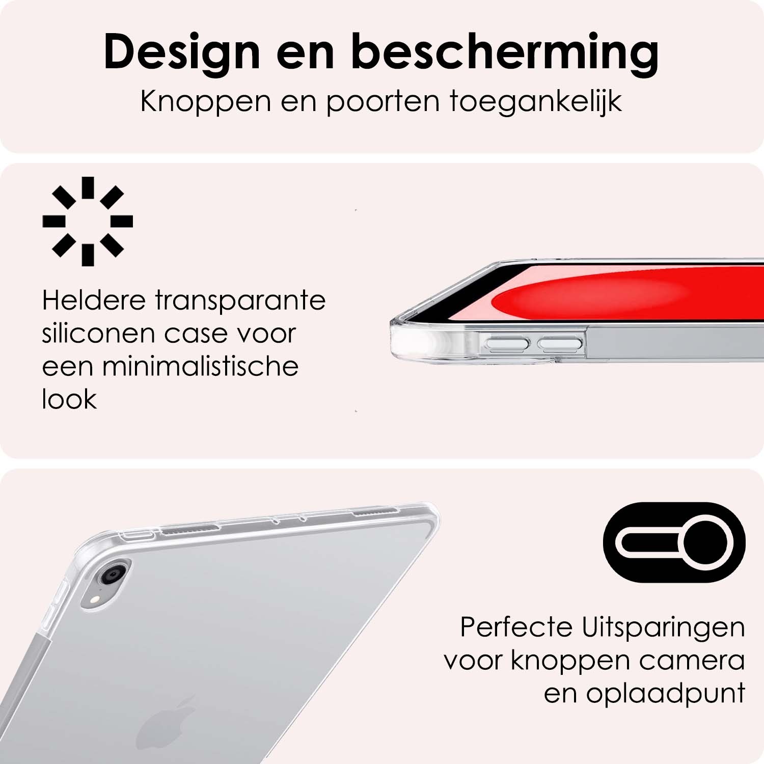 NoXx Hoesje Geschikt voor iPad 2022 Shockproof Siliconen Case Met 2x Screenprotector - Shockbestendige Tablet Hoes Geschikt voor iPad 10 - Transparant