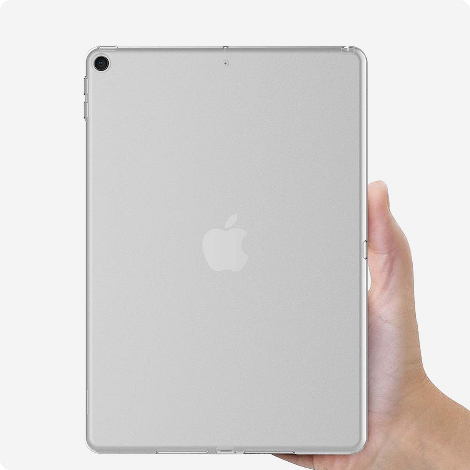 BASEY. Hoesje Geschikt voor iPad 10.2 2020 Tablethoes Shockbestendig Back Cover Siliconen Tablet Case Met 2x Screenprotector - Transparant