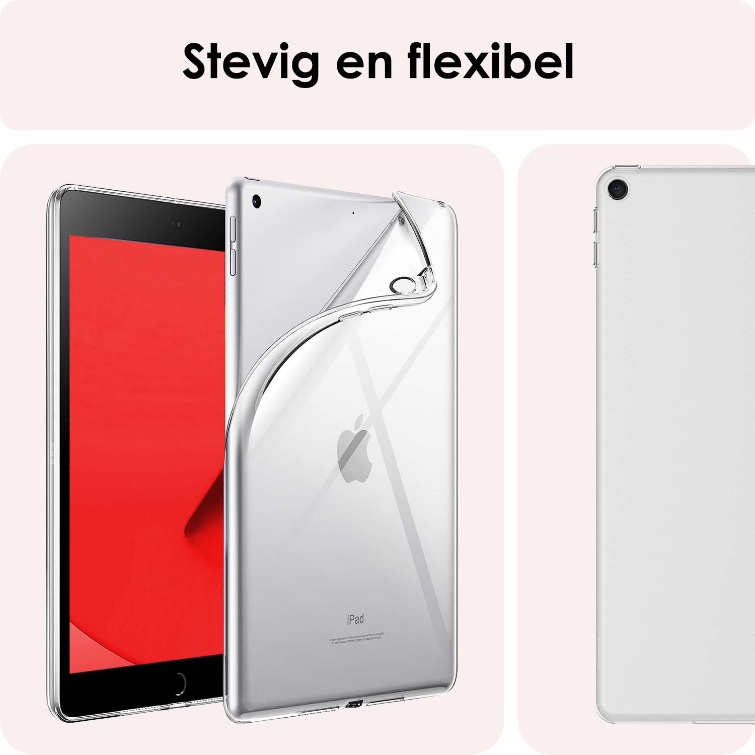 NoXx Hoesje Geschikt voor iPad 10.2 2019 Shockproof Siliconen Case - Shockbestendige Tablet Hoes Geschikt voor iPad 7 - Transparant