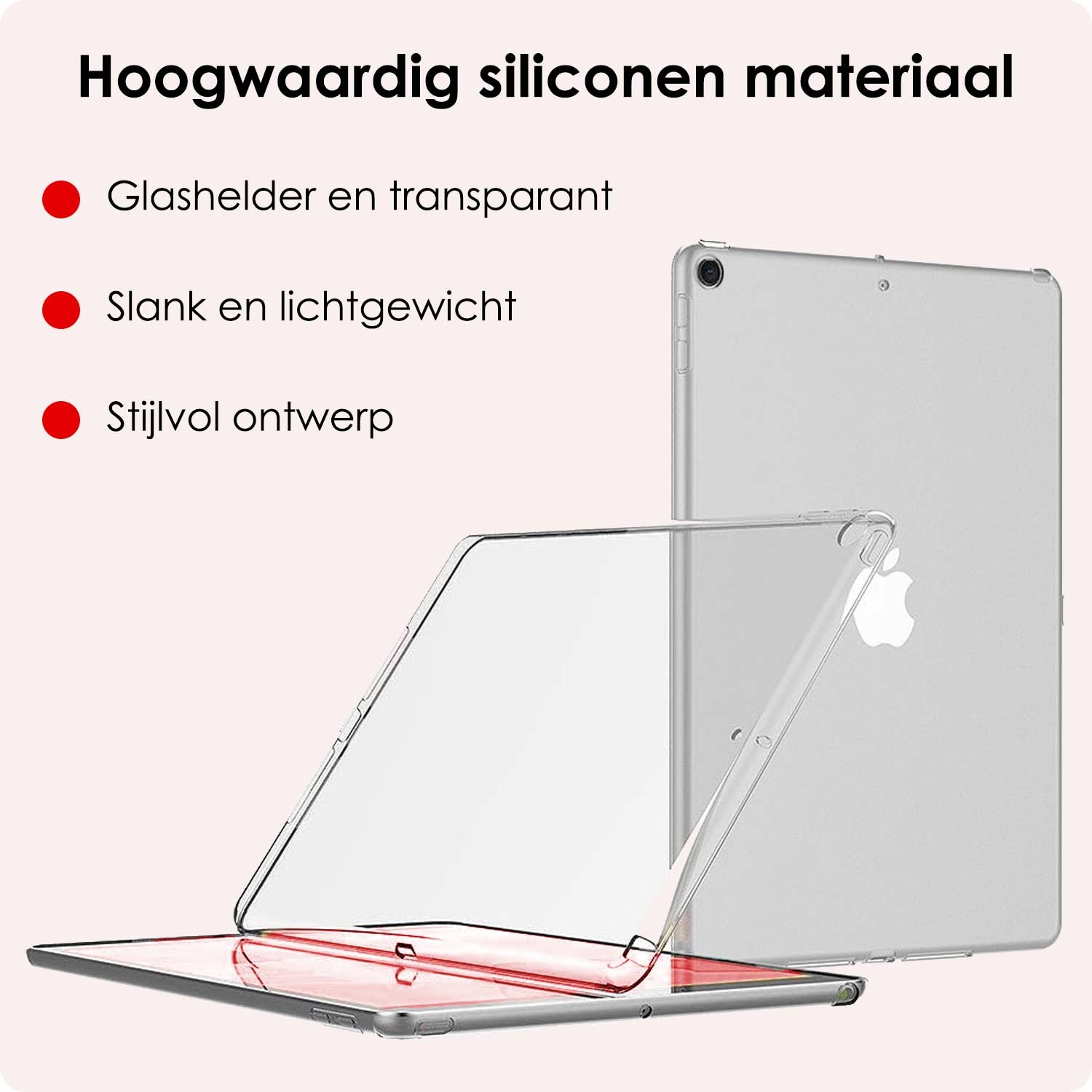 NoXx Hoesje Geschikt voor iPad 10.2 2019 Shockproof Siliconen Case Met 2x Screenprotector - Shockbestendige Tablet Hoes Geschikt voor iPad 7 - Transparant