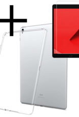 NoXx Hoesje Geschikt voor iPad 10.2 2020 Shockproof Siliconen Case Met Screenprotector - Shockbestendige Tablet Hoes Geschikt voor iPad 8 - Transparant