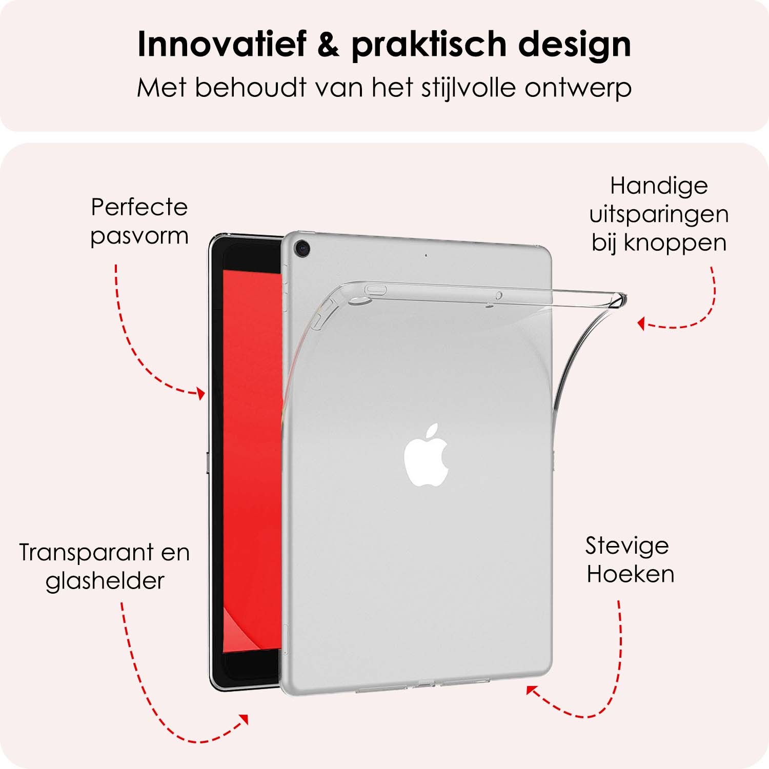 NoXx Hoesje Geschikt voor iPad 10.2 2020 Shockproof Siliconen Case Met Screenprotector - Shockbestendige Tablet Hoes Geschikt voor iPad 8 - Transparant