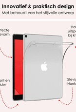 NoXx Hoesje Geschikt voor iPad 10.2 2021 Shockproof Siliconen Case Met Screenprotector - Shockbestendige Tablet Hoes Geschikt voor iPad 9 - Transparant