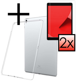 NoXx NoXx iPad 10.2 2021 Hoesje Siliconen Met 2x Screenprotector - Transparant