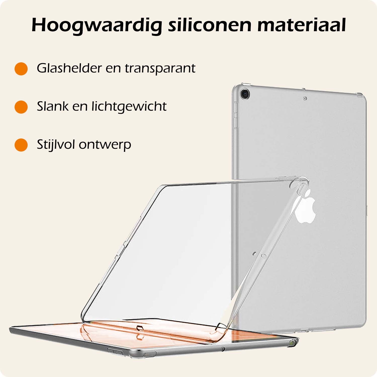 Nomfy Hoesje Geschikt voor iPad 10.2 2019 Tablet Hoes Siliconen Case - Shockproof Back Cover Geschikt voor iPad 7 - Transparant