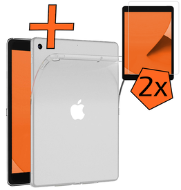 Nomfy Nomfy iPad 10.2 2019 Hoesje Siliconen Met 2x Screenprotector - Transparant