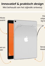 Nomfy Hoesje Geschikt voor iPad 10.2 2020 Tablet Hoes Siliconen Case Met Screenprotector - Shockproof Back Cover Geschikt voor iPad 8 - Transparant