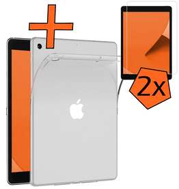 Nomfy Nomfy iPad 10.2 2020 Hoesje Siliconen Met 2x Screenprotector - Transparant