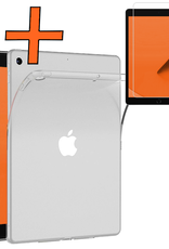 Nomfy Hoesje Geschikt voor iPad 10.2 2021 Tablet Hoes Siliconen Case Met Screenprotector - Shockproof Back Cover Geschikt voor iPad 9 - Transparant