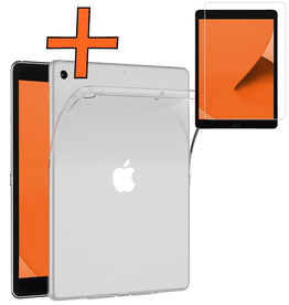 Nomfy Nomfy iPad 10.2 2021 Hoesje Siliconen Met Screenprotector - Transparant