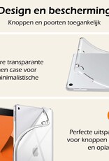Nomfy Hoesje Geschikt voor iPad 10.2 2021 Tablet Hoes Siliconen Case Met Screenprotector - Shockproof Back Cover Geschikt voor iPad 9 - Transparant