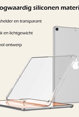 Nomfy Hoesje Geschikt voor iPad 10.2 2021 Tablet Hoes Siliconen Case Met 2x Screenprotector - Shockproof Back Cover Geschikt voor iPad 9 - Transparant