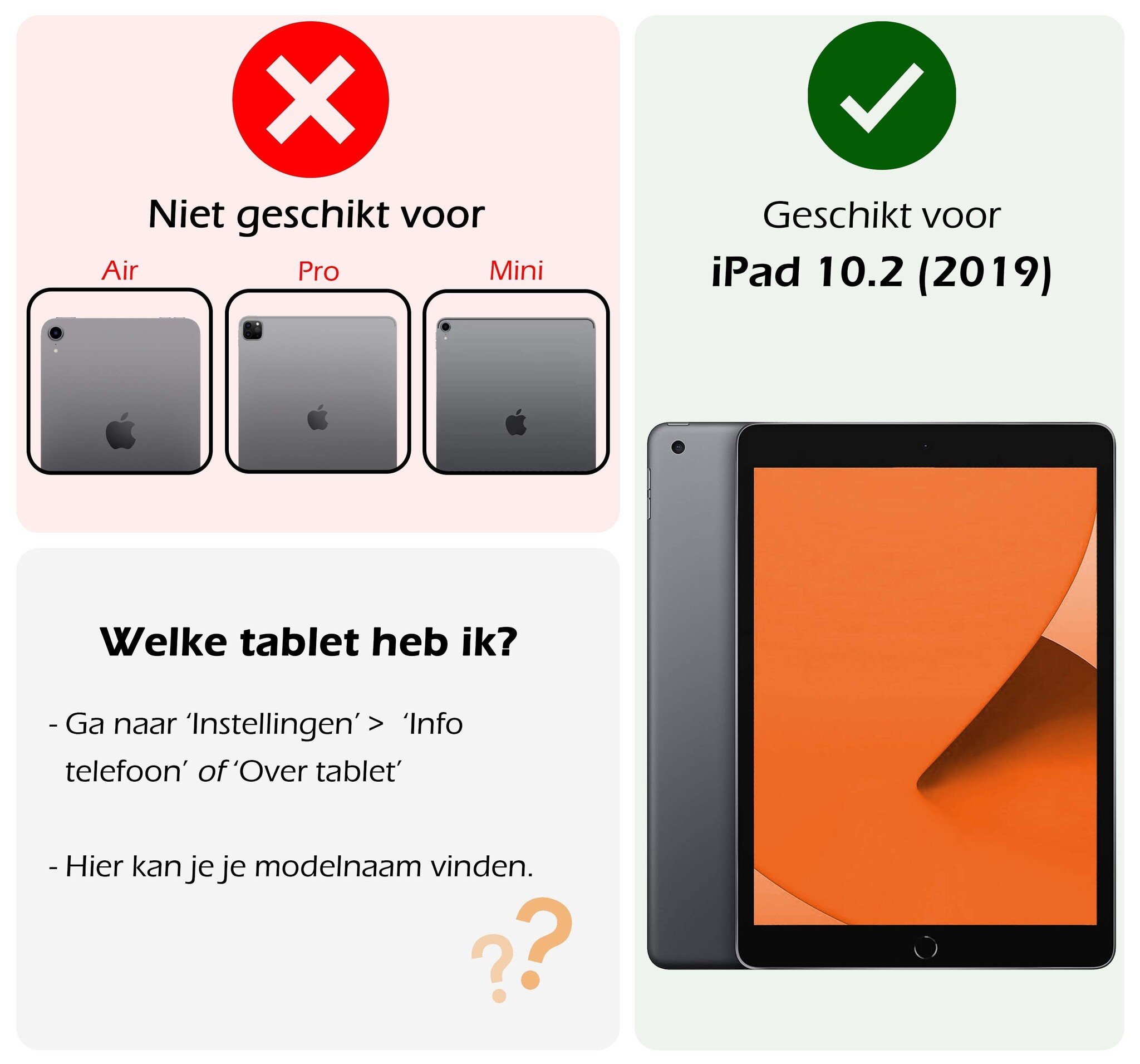 Nomfy Hoesje Geschikt voor iPad 10.2 2019 Tablet Hoes Siliconen Case Met Screenprotector - Shockproof Back Cover Geschikt voor iPad 7 - Transparant