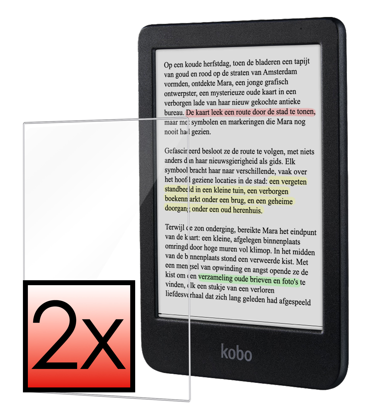 NoXx Screenprotector Geschikt voor Kobo Clara Colour Screenprotector Bescherm Glas Tempered Glass Screen Protector - 2x