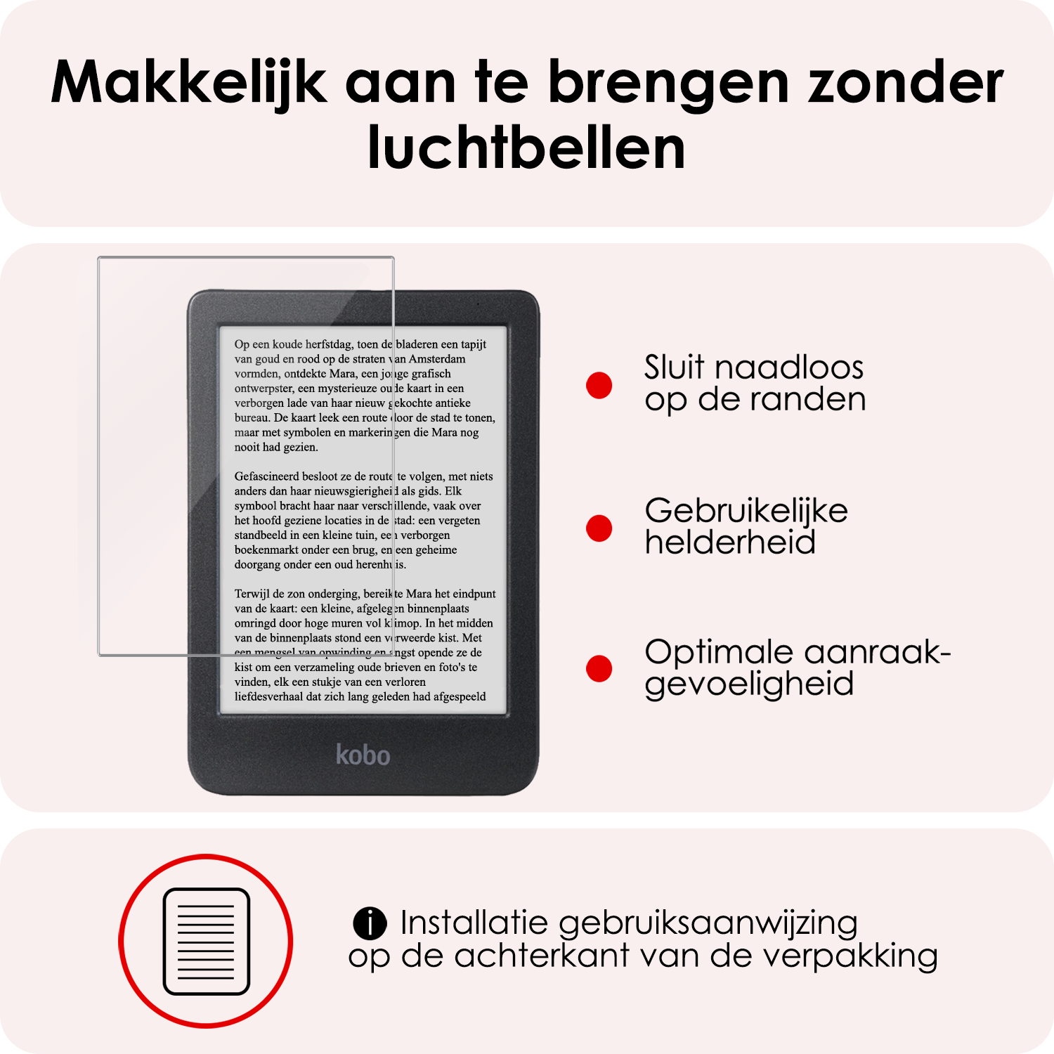 NoXx Screenprotector Geschikt voor Kobo Clara BW Screenprotector Bescherm Glas Tempered Glass Screen Protector