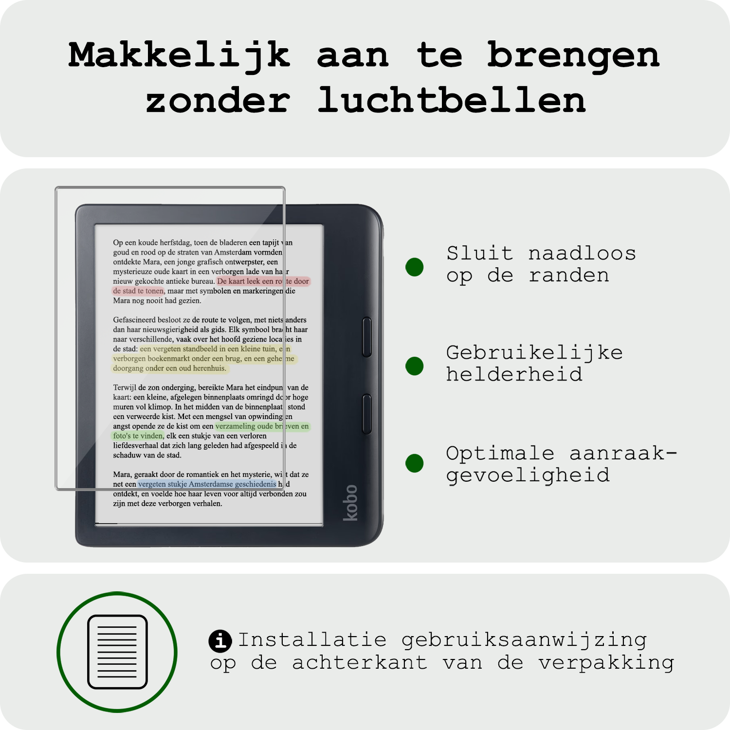 BASEY. Screenprotector Geschikt voor Kobo Libra Colour Screenprotector Tempered Glass - Screenprotector Geschikt voor Kobo Libra Colour Screen Protector