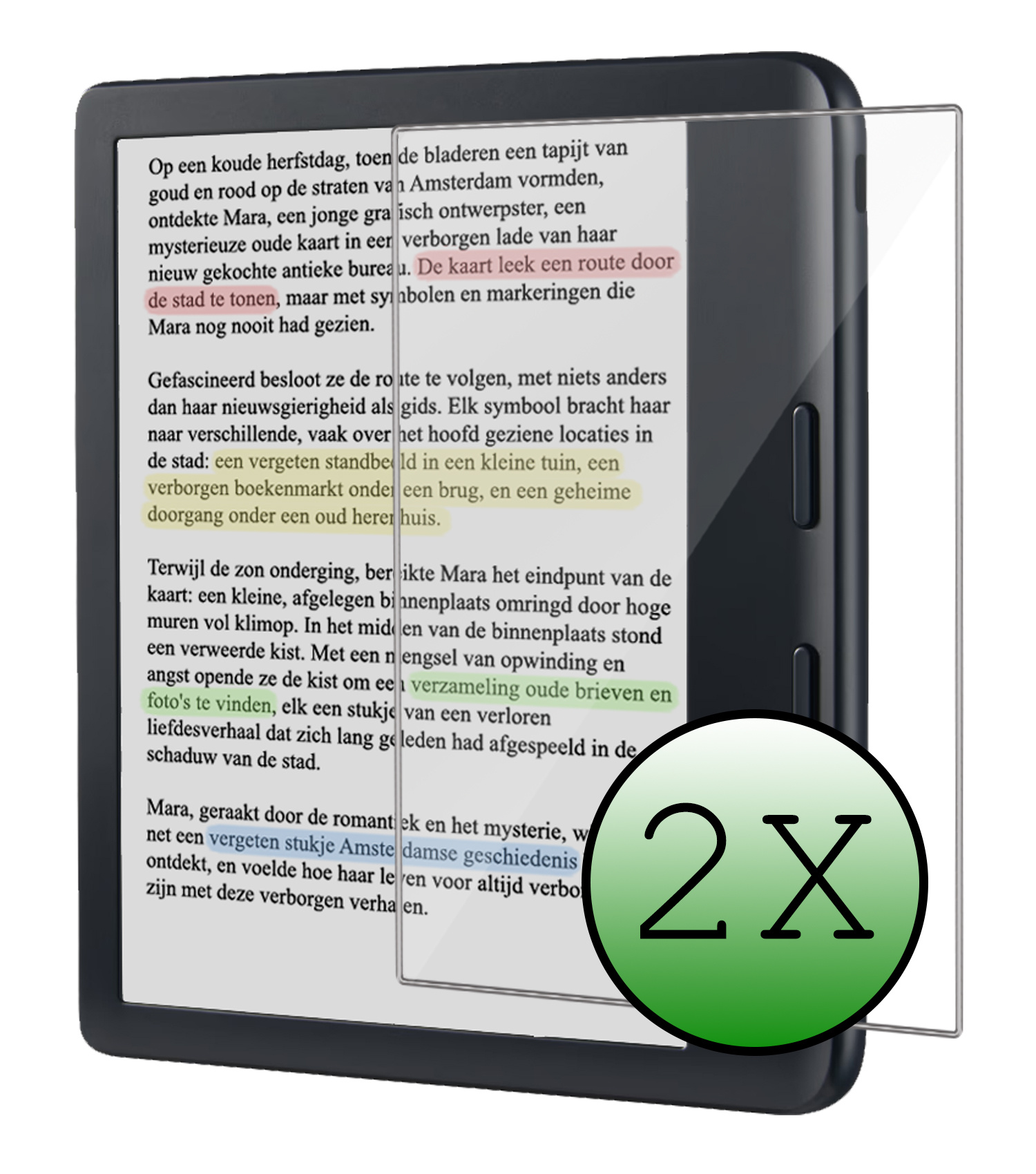 BASEY. Screenprotector Geschikt voor Kobo Libra Colour Screenprotector Tempered Glass - Screenprotector Geschikt voor Kobo Libra Colour Screen Protector - 2 Stuks