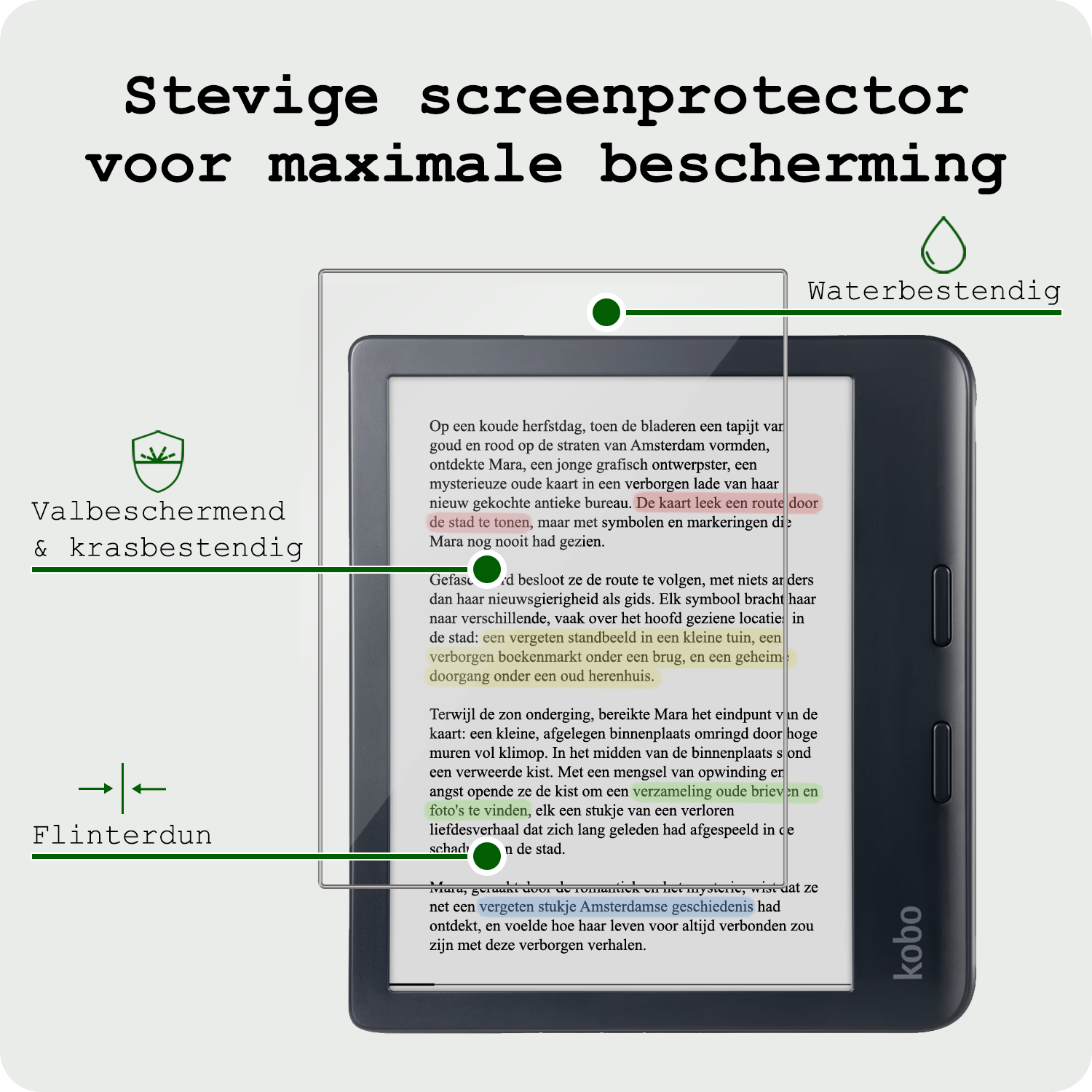 BASEY. Screenprotector Geschikt voor Kobo Libra Colour Screenprotector Tempered Glass - Screenprotector Geschikt voor Kobo Libra Colour Screen Protector - 3 Stuks