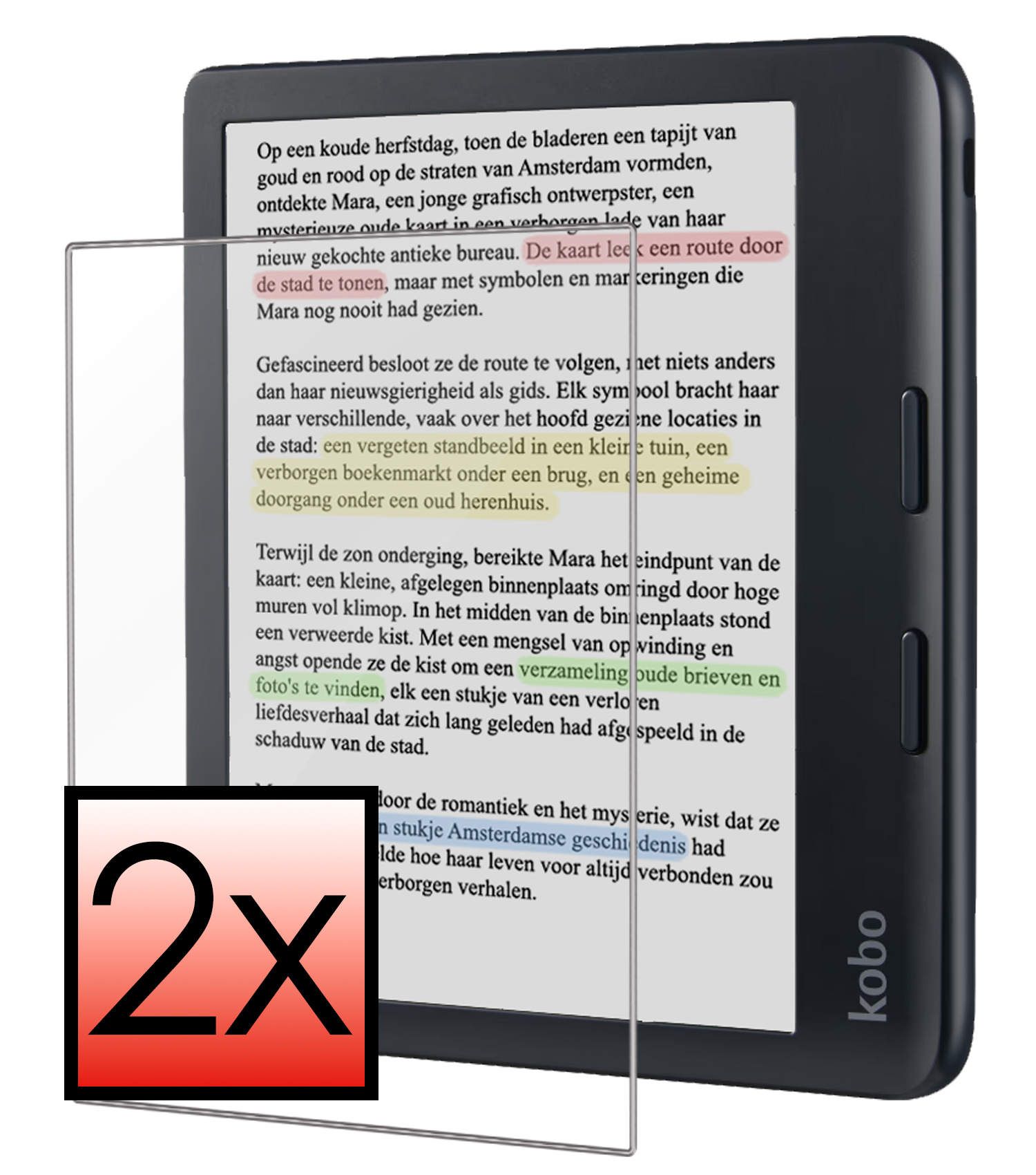 NoXx Screenprotector Geschikt voor Kobo Libra Colour Screenprotector Bescherm Glas Tempered Glass Screen Protector - 2x