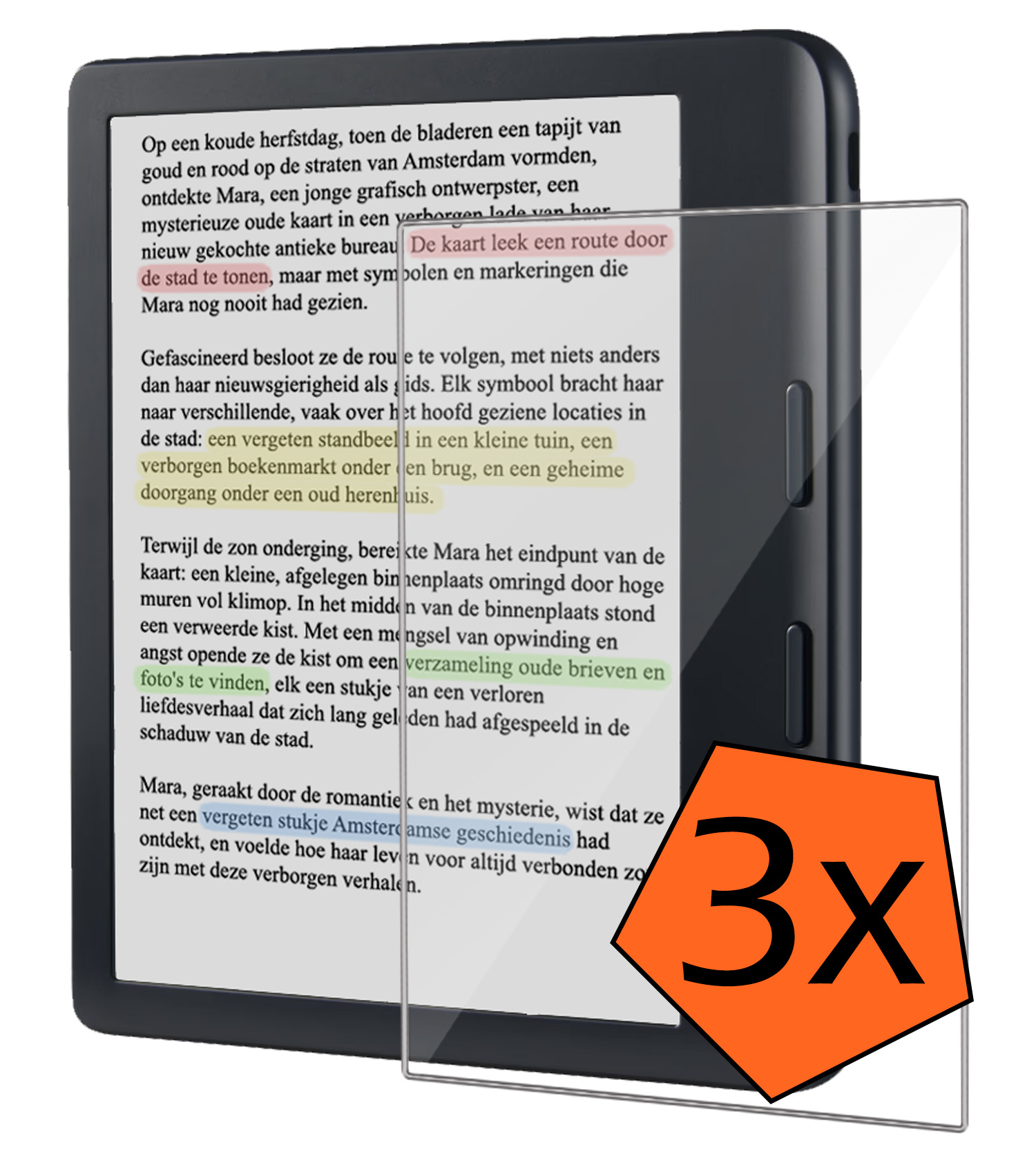 Nomfy Screenprotector Geschikt voor Kobo Libra Colour Screenprotector Bescherm Glas - Screenprotector Geschikt voor Kobo Libra Colour Screen Protector Tempered Glass - 3 PACK