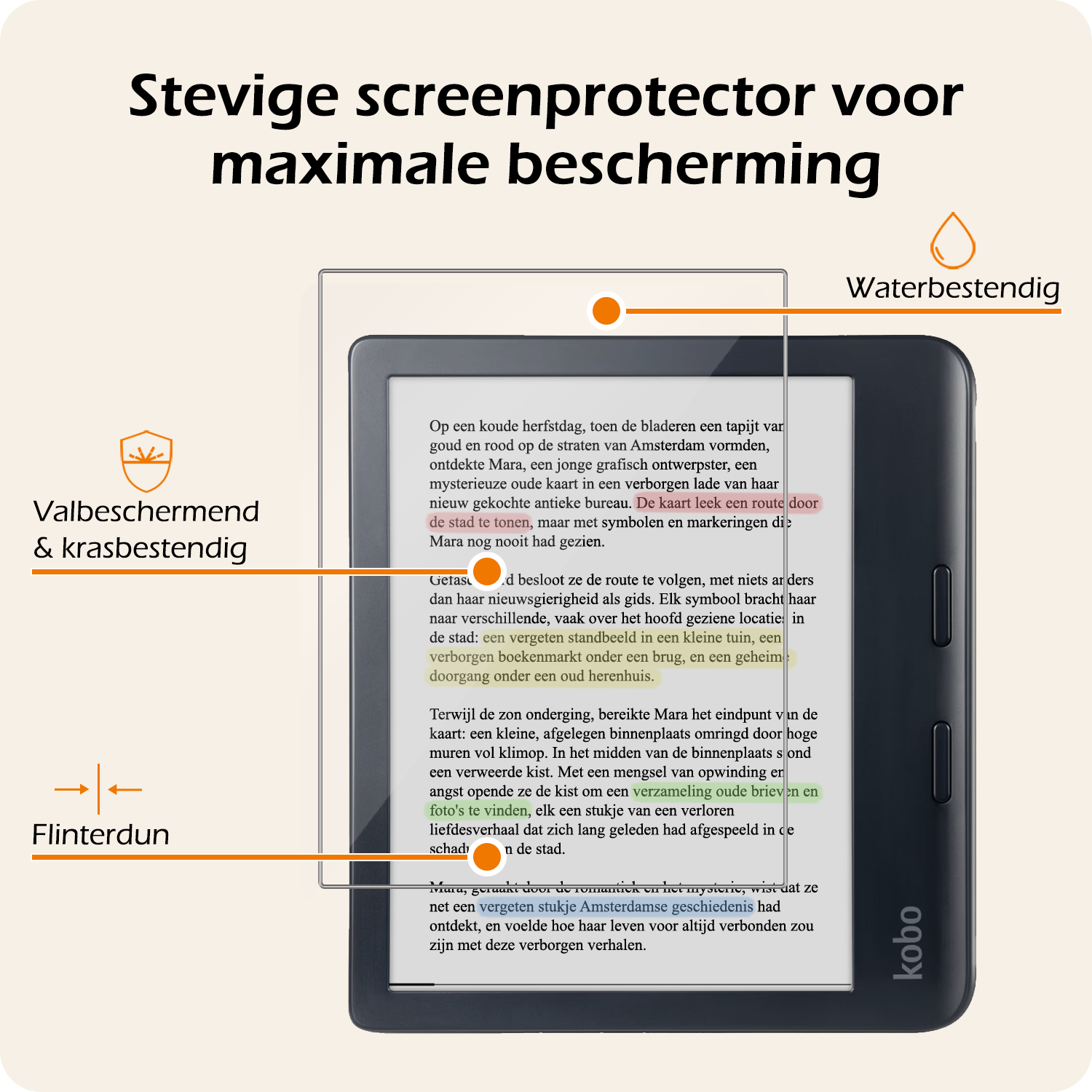 Nomfy Screenprotector Geschikt voor Kobo Libra Colour Screenprotector Bescherm Glas - Screenprotector Geschikt voor Kobo Libra Colour Screen Protector Tempered Glass - 3 PACK