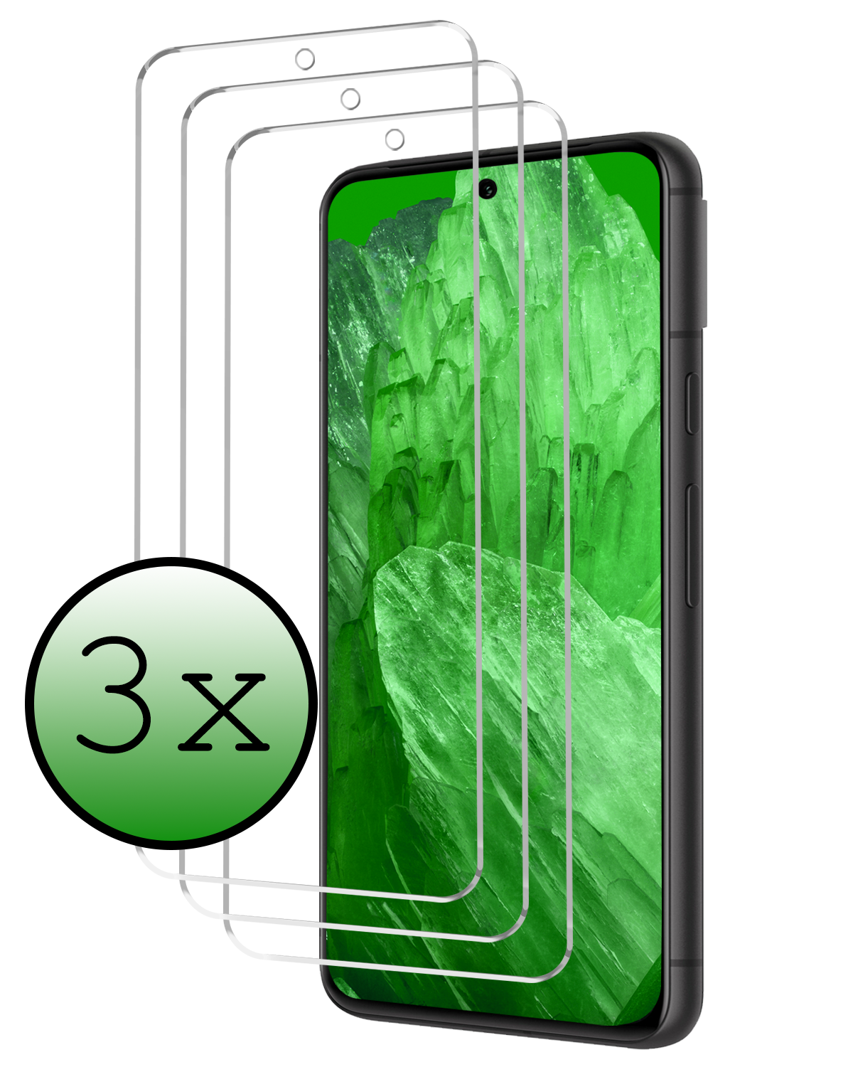 BASEY. Screenprotector Geschikt voor Google Pixel 8a Screenprotector Tempered Glass - Screenprotector Geschikt voor Google Pixel 8a Beschermglas Screen Protector Glas - 3 Stuks