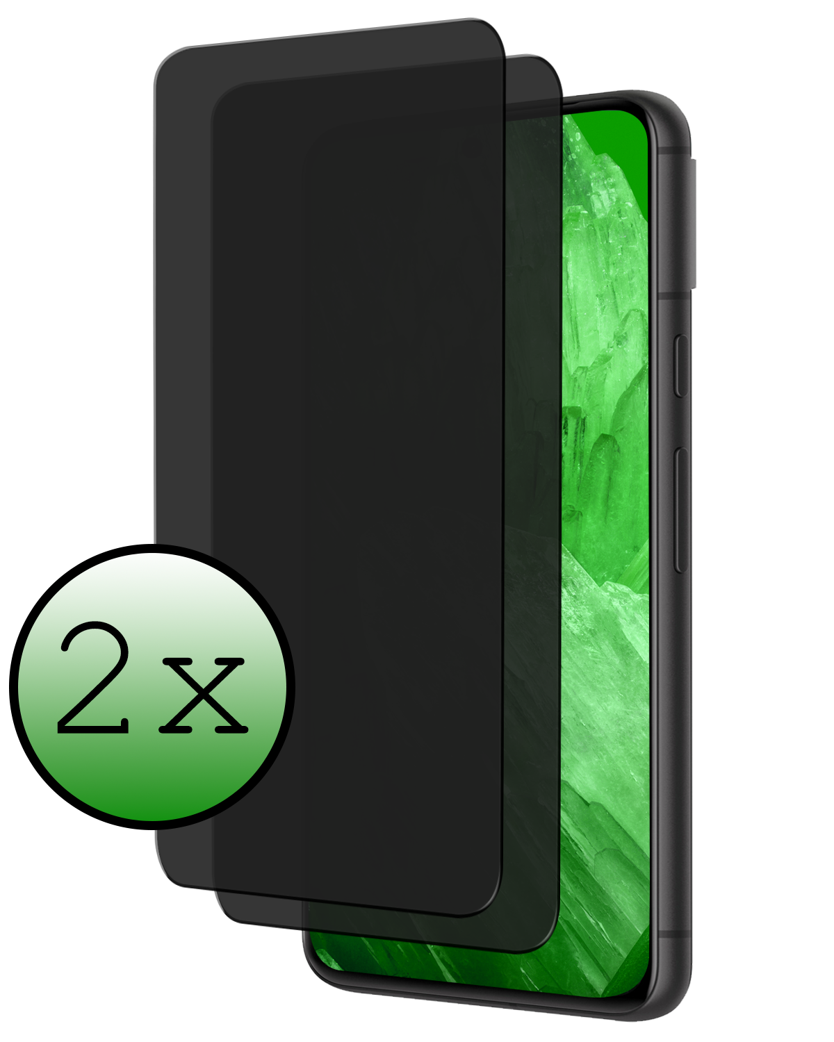 BASEY. Screenprotector Geschikt voor Google Pixel 8a Screenprotector Privacy Beschermglas - Screenprotector Geschikt voor Google Pixel 8a Screen Protector Full Screen Privacy - 2 Stuks