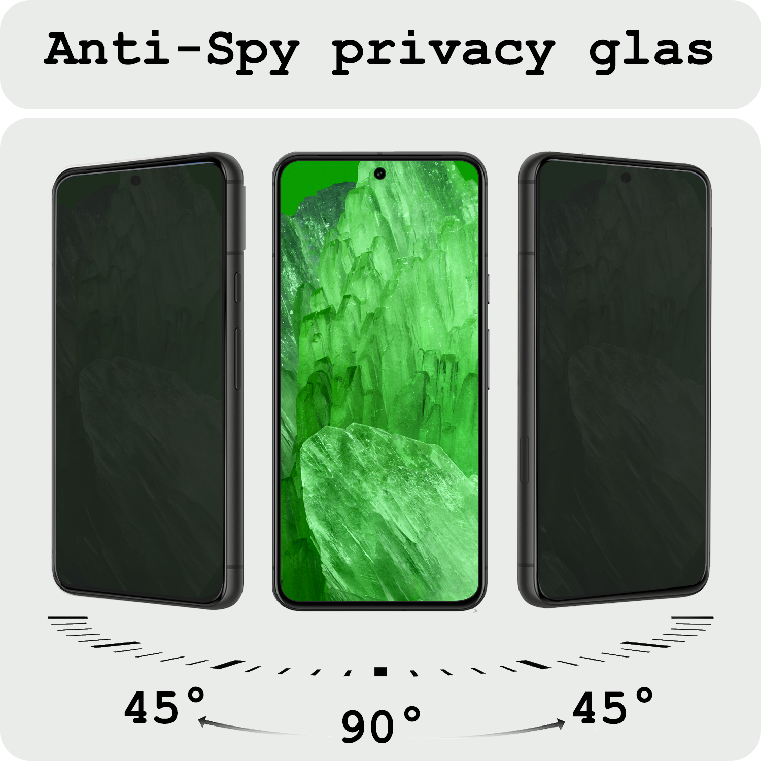 BASEY. Screenprotector Geschikt voor Google Pixel 8a Screenprotector Privacy Beschermglas - Screenprotector Geschikt voor Google Pixel 8a Screen Protector Full Screen Privacy - 2 Stuks