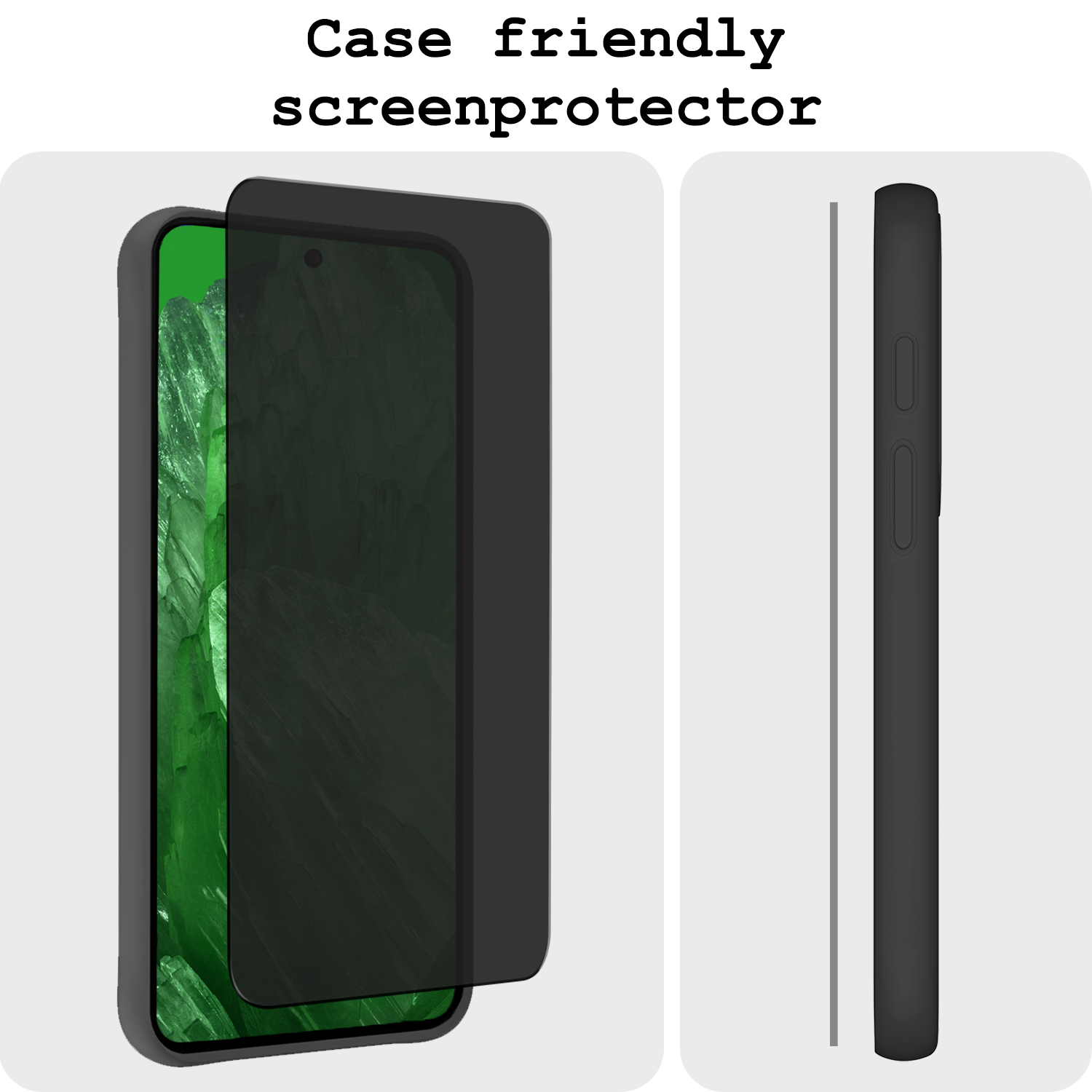 BASEY. Screenprotector Geschikt voor Google Pixel 8a Screenprotector Privacy Beschermglas - Screenprotector Geschikt voor Google Pixel 8a Screen Protector Full Screen Privacy - 2 Stuks