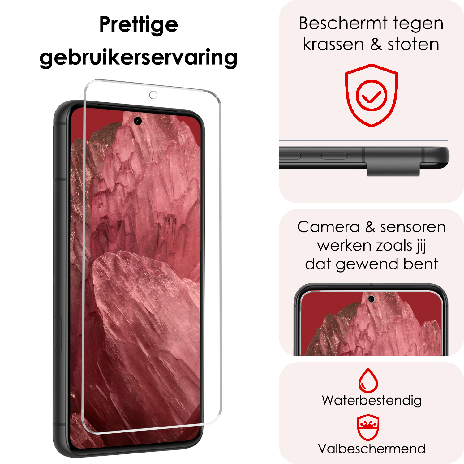 NoXx Screenprotector Geschikt voor Google Pixel 8a Screenprotector Tempered Glass Gehard Glas Beschermglas